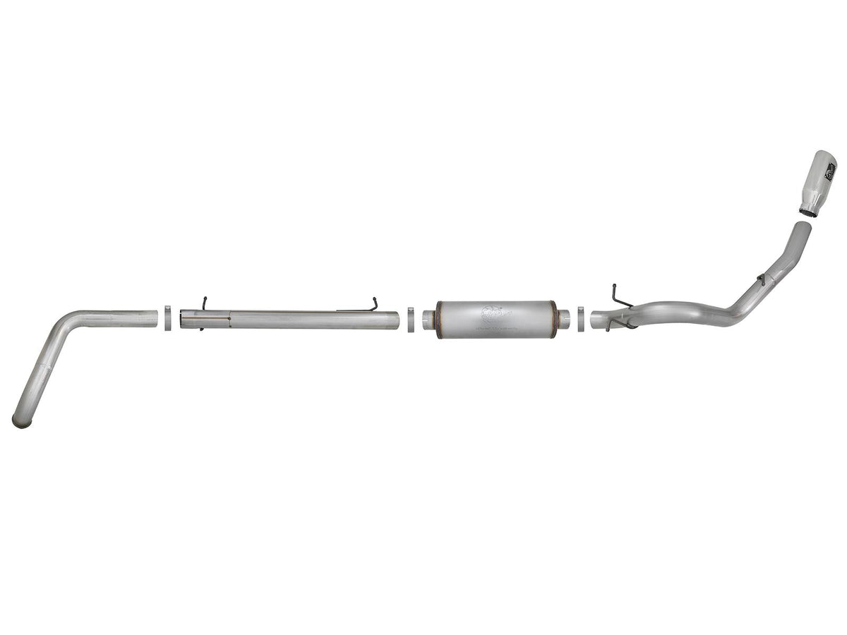 AFE Large Bore-HD 4 IN 409 Stainless Steel Turbo-Back Exhaust System w/ Polished Tip (Ford Excursion 00-03 V8-7.3L (td)) - 49-43008-P