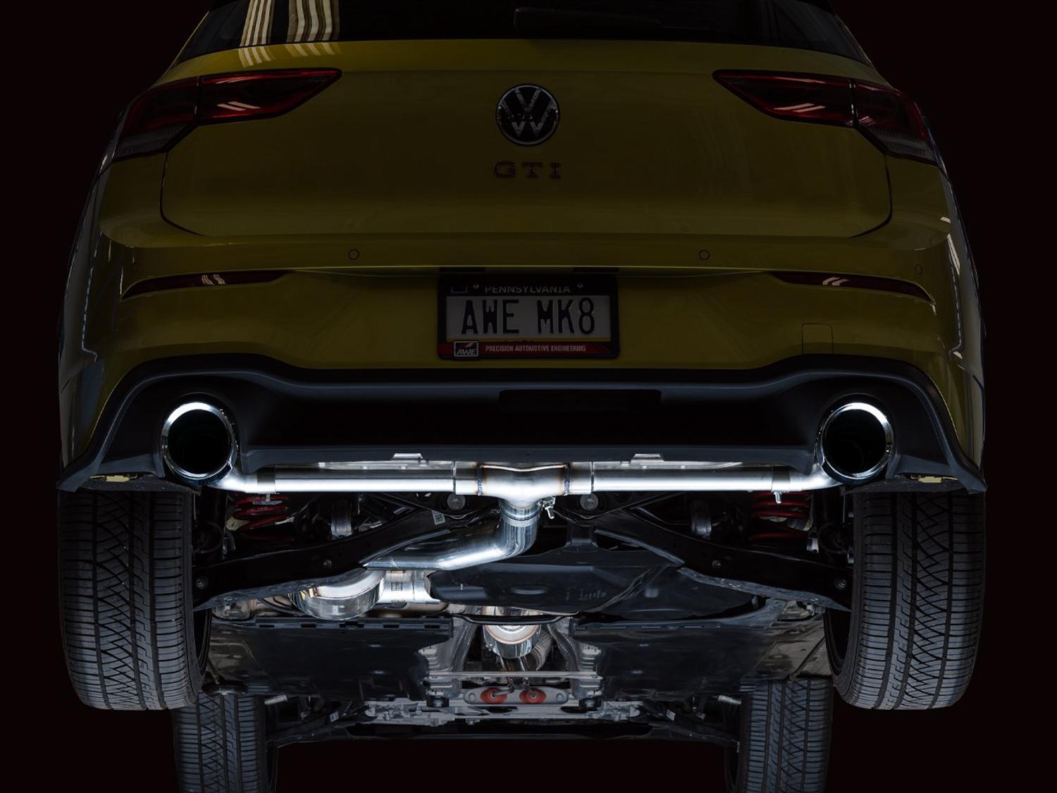 AWE Touring Edition Catback Exhaust - Chrome Silver Tips (2022-2023 Volkswagen MK8 GTI) - 3015-32658