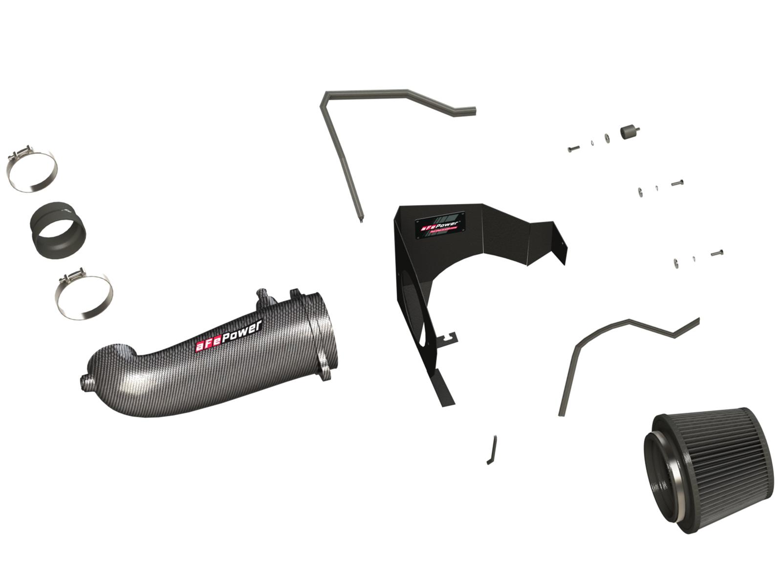 AFE Track Series Stage-2 Carbon Fiber Intake System w/ Pro DRY S Media (2011-2021 300, Challenger, Charger) - 51-12162-C