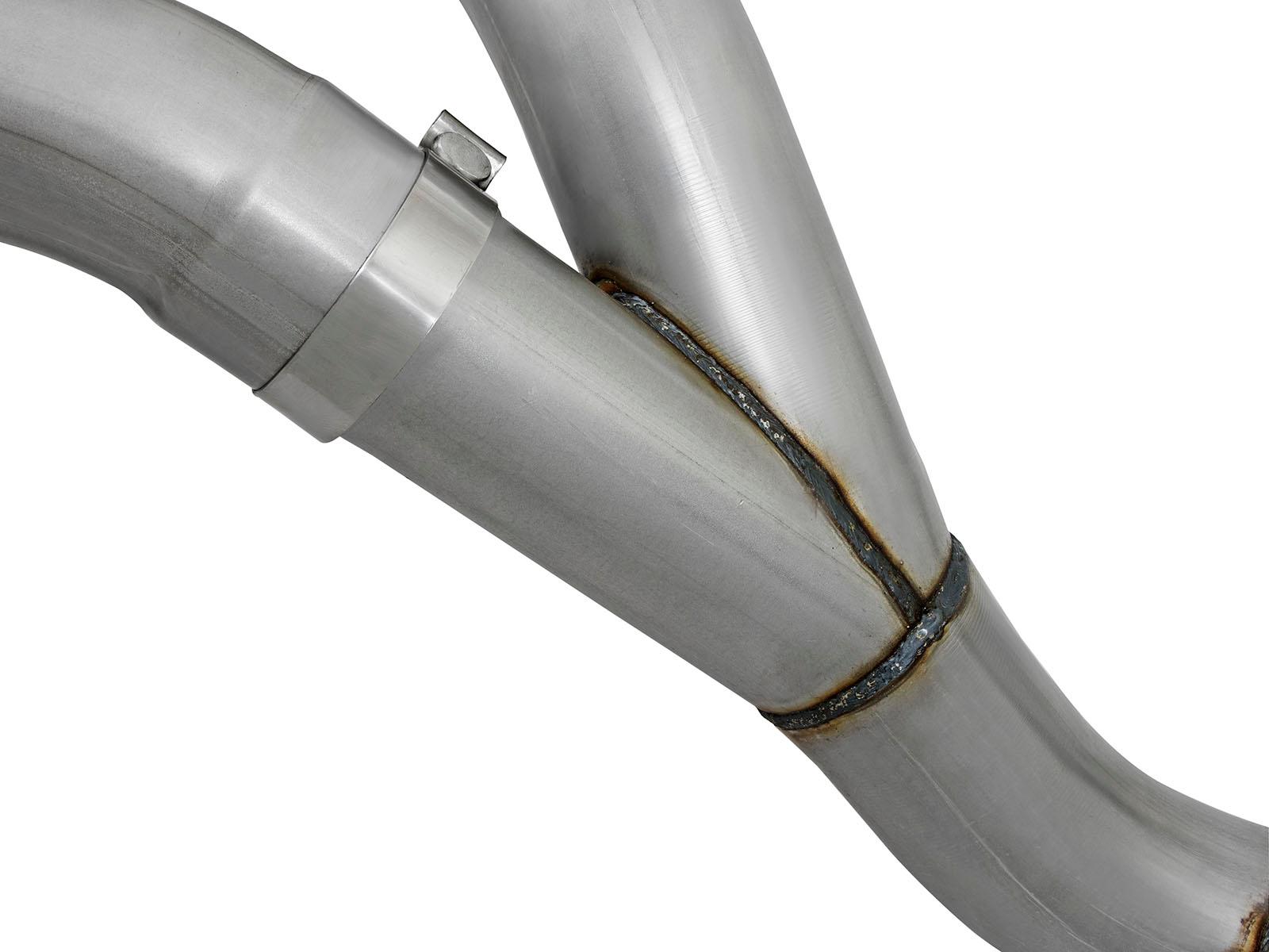 AFE Large Bore-HD 4 IN 409 Stainless Steel DPF-Back Exhaust System w/Polished Tip (2016-2016 Silverado 2500 HD, Silverado 3500 HD, Sierra 2500 HD, Sierra 3500 HD) - 49-44080-P