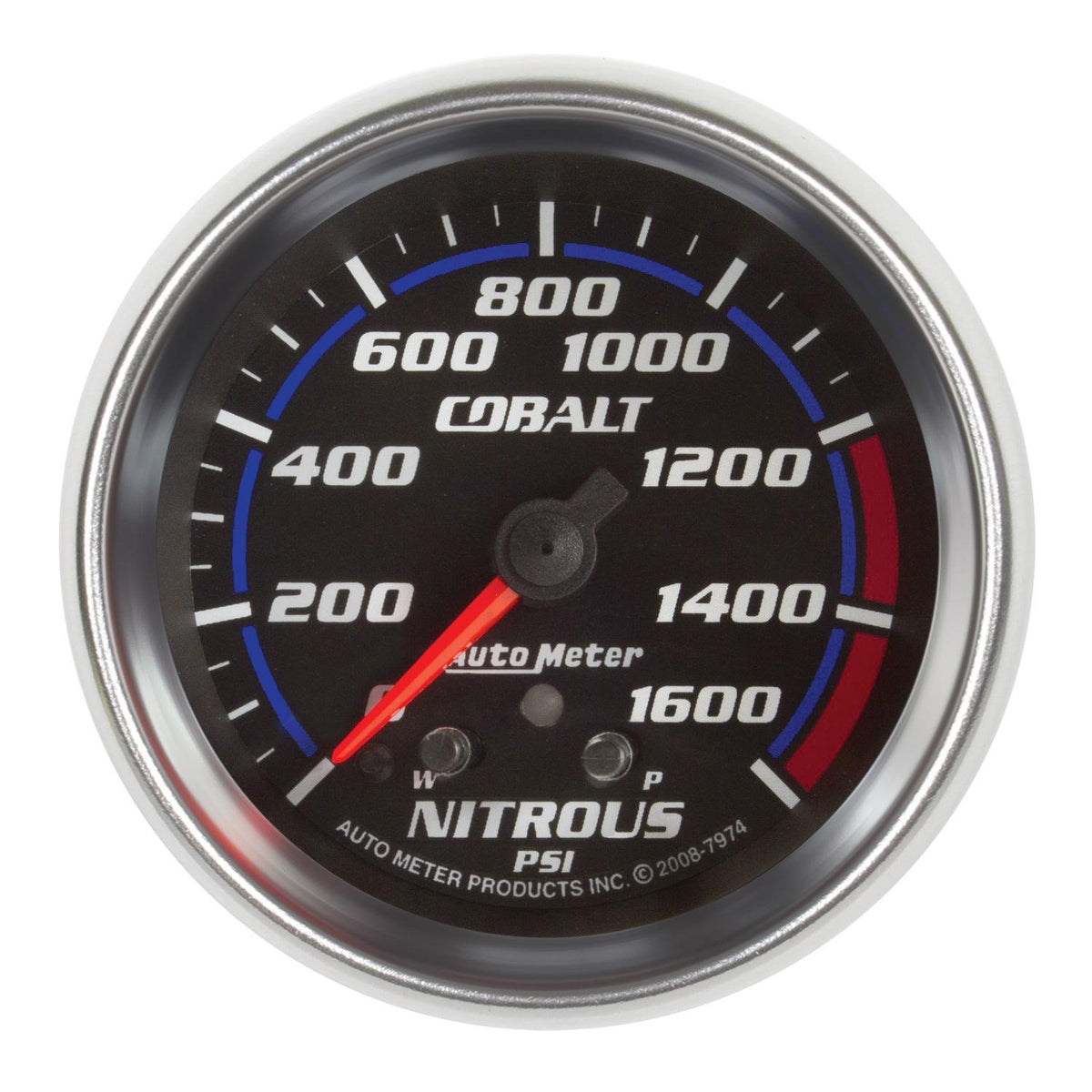 Auto Meter 2-5/8" NITROUS PRESSURE, 0-1600 PSI, COBALT - 7974