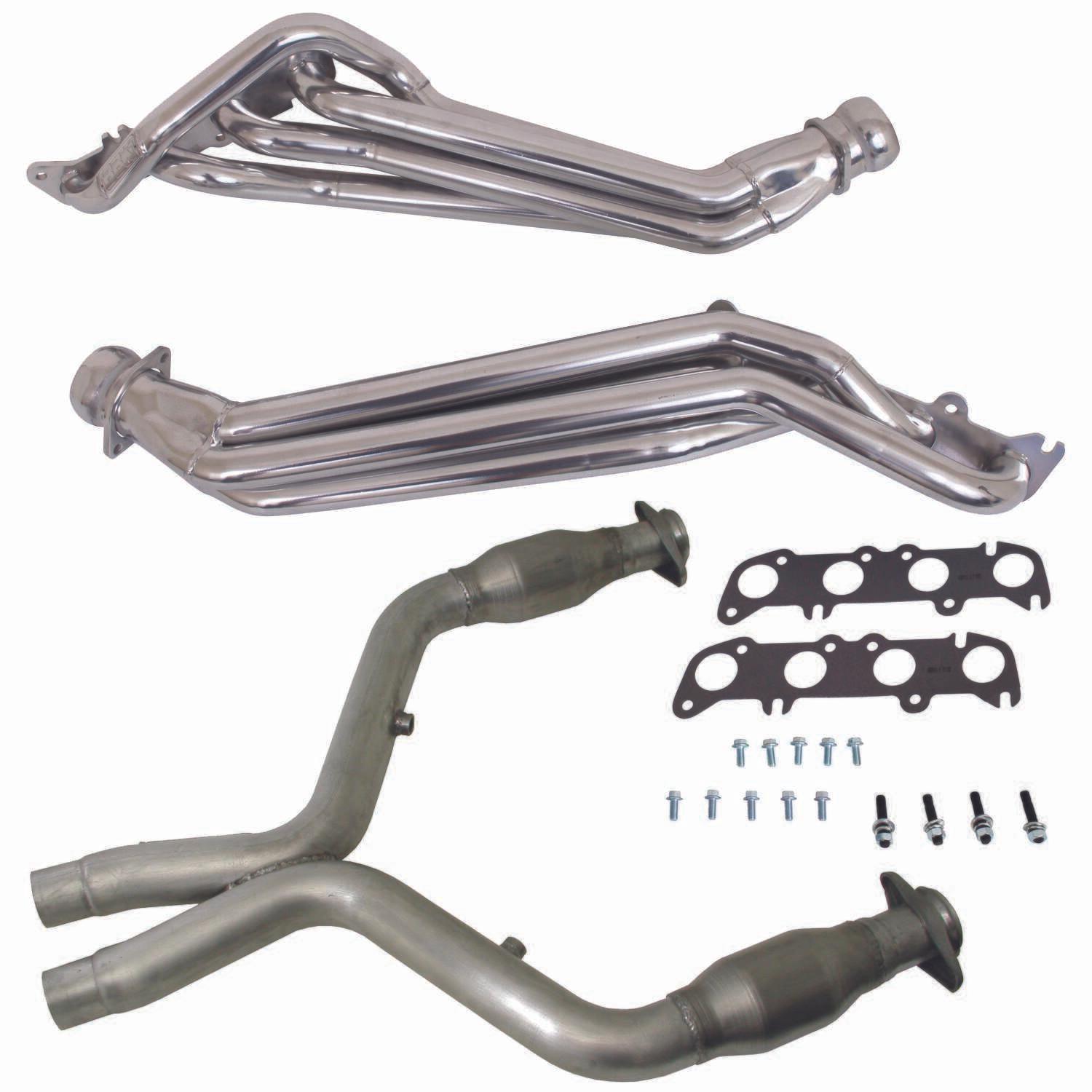 BBK 11-14 Mustang GT 1-3/4 Long Tube Headers Plus Short Mid Pipe (Silver Ceramic) (2011-2014 Mustang GT, Mustang Boss 302) - 16333