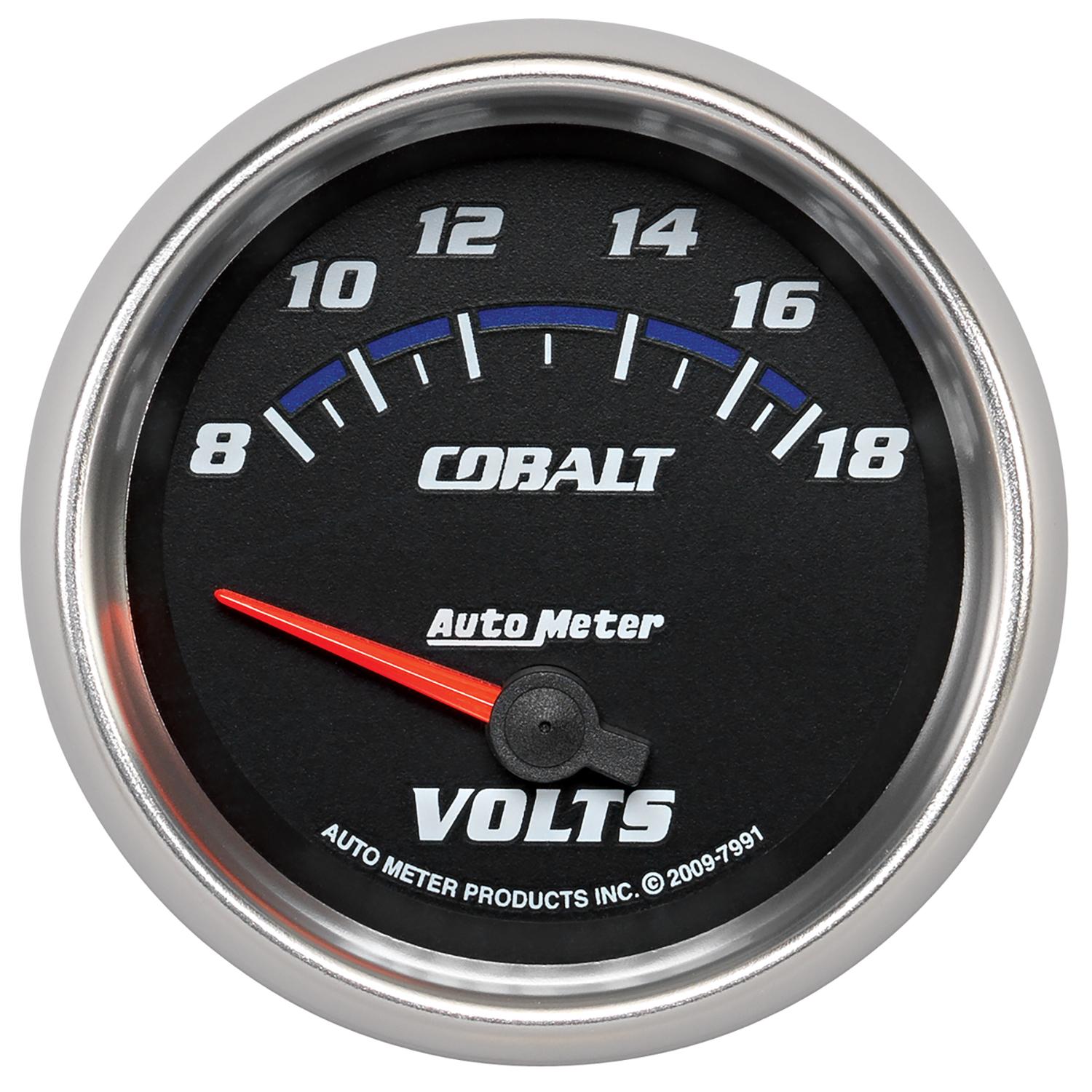 Auto Meter 2-5/8" VOLTMETER, 8-18V, COBALT - 7991