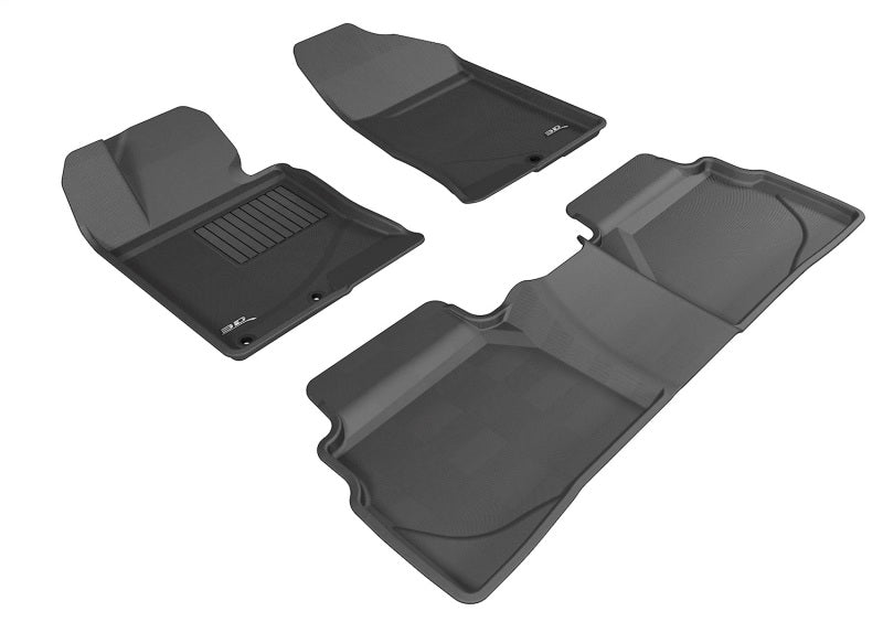 3D MAXpider 2011-2014 Hyundai Sonata/2015 Sonata Hybrid Kagu 1st & 2nd Row Floormats - Black