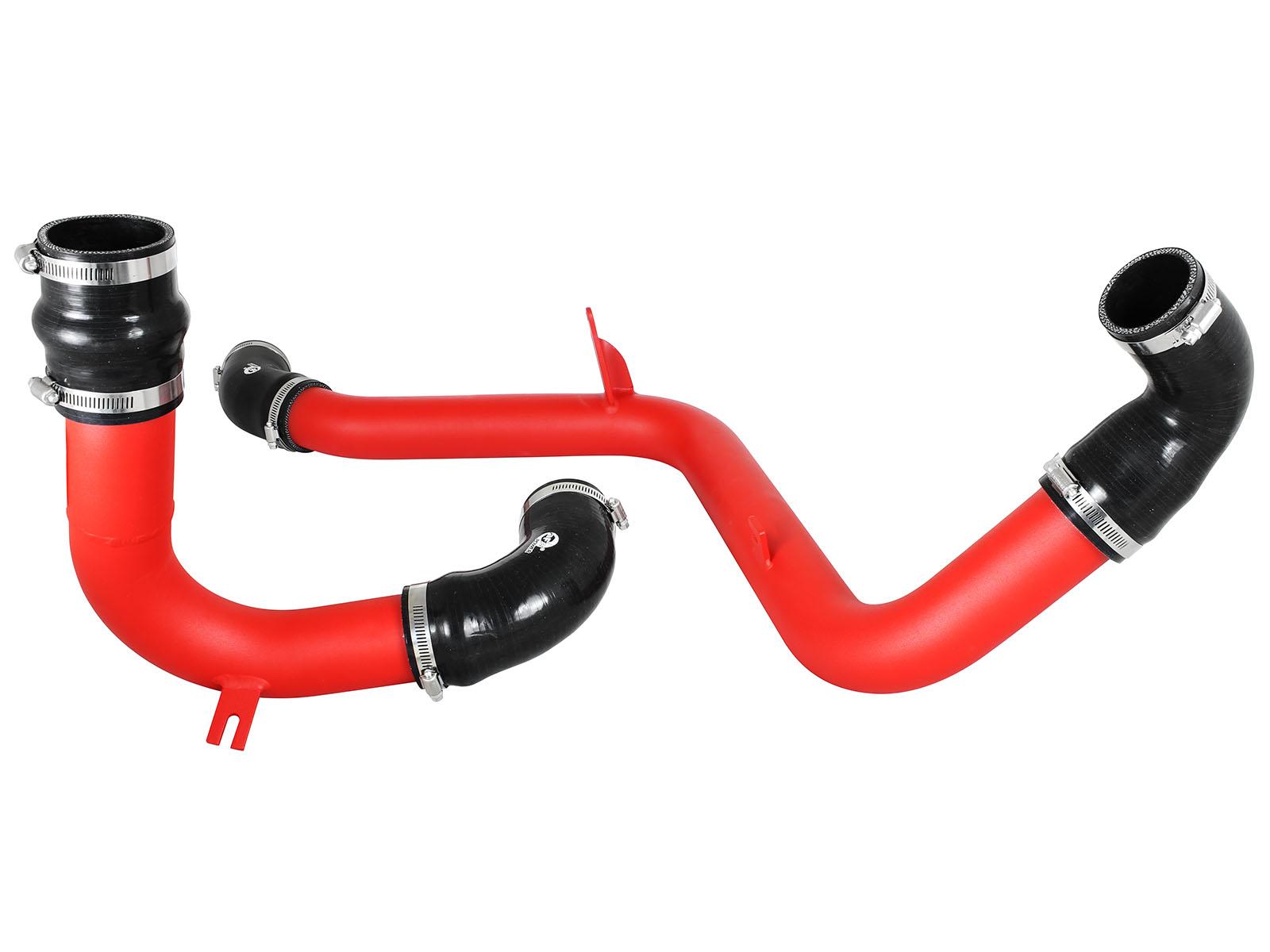AFE BladeRunner 2-1/2 IN Aluminum Hot and Cold Charge Pipe Kit Red (2013-2018 Focus) - 46-20184-R