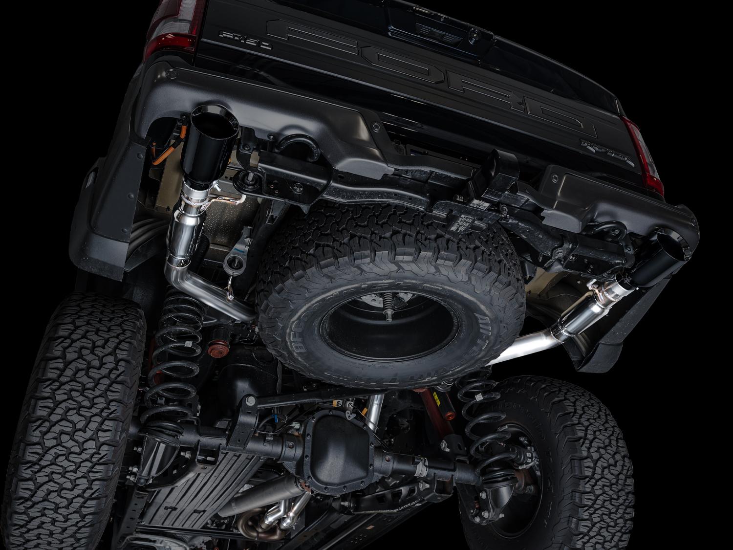 AWE SwitchPath Exhaust - Diamond Black Tips (2021-2023 F-150 Raptor 3.5L) - 3025-33356