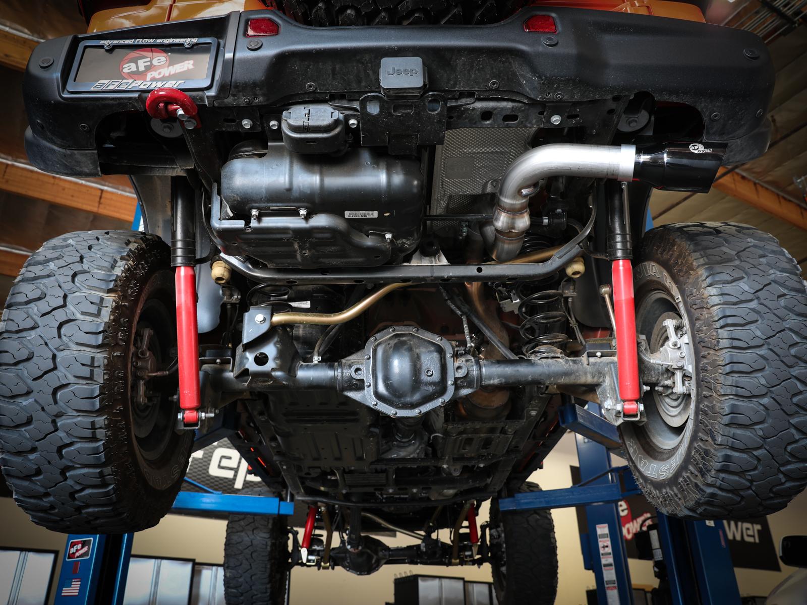 AFE Large Bore-HD 3 IN 304 Stainless Steel DPF-Back Exhaust System w/Black Tip (Jeep Wrangler (JL) 2020 V6-3.0L (td)) - 49-38092-B