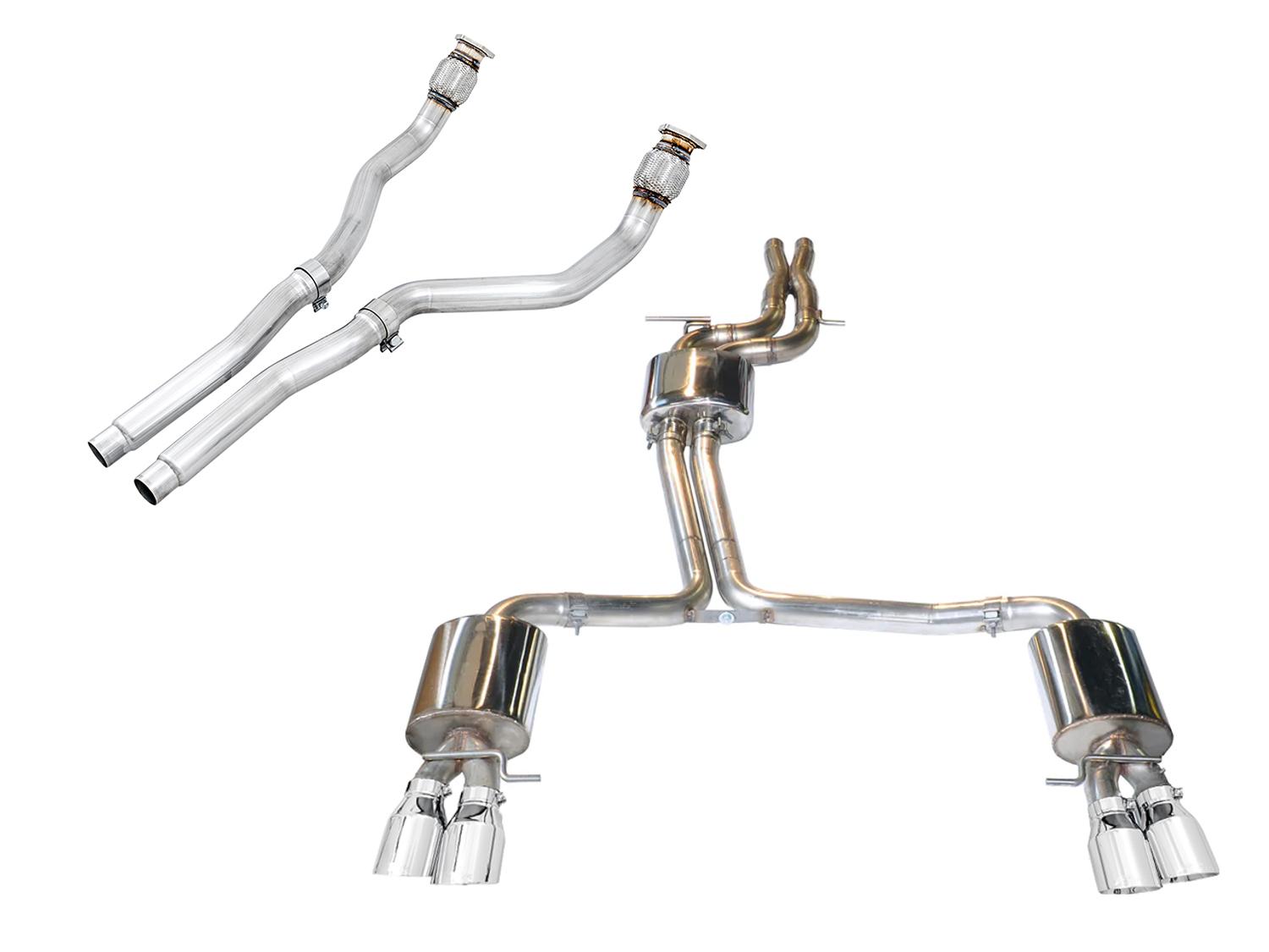 AWE Tuning Audi B8 / B8.5 S5 Cabrio Touring Edition Exhaust - Non-Resonated - Chrome Silver Tips - 3415-42034