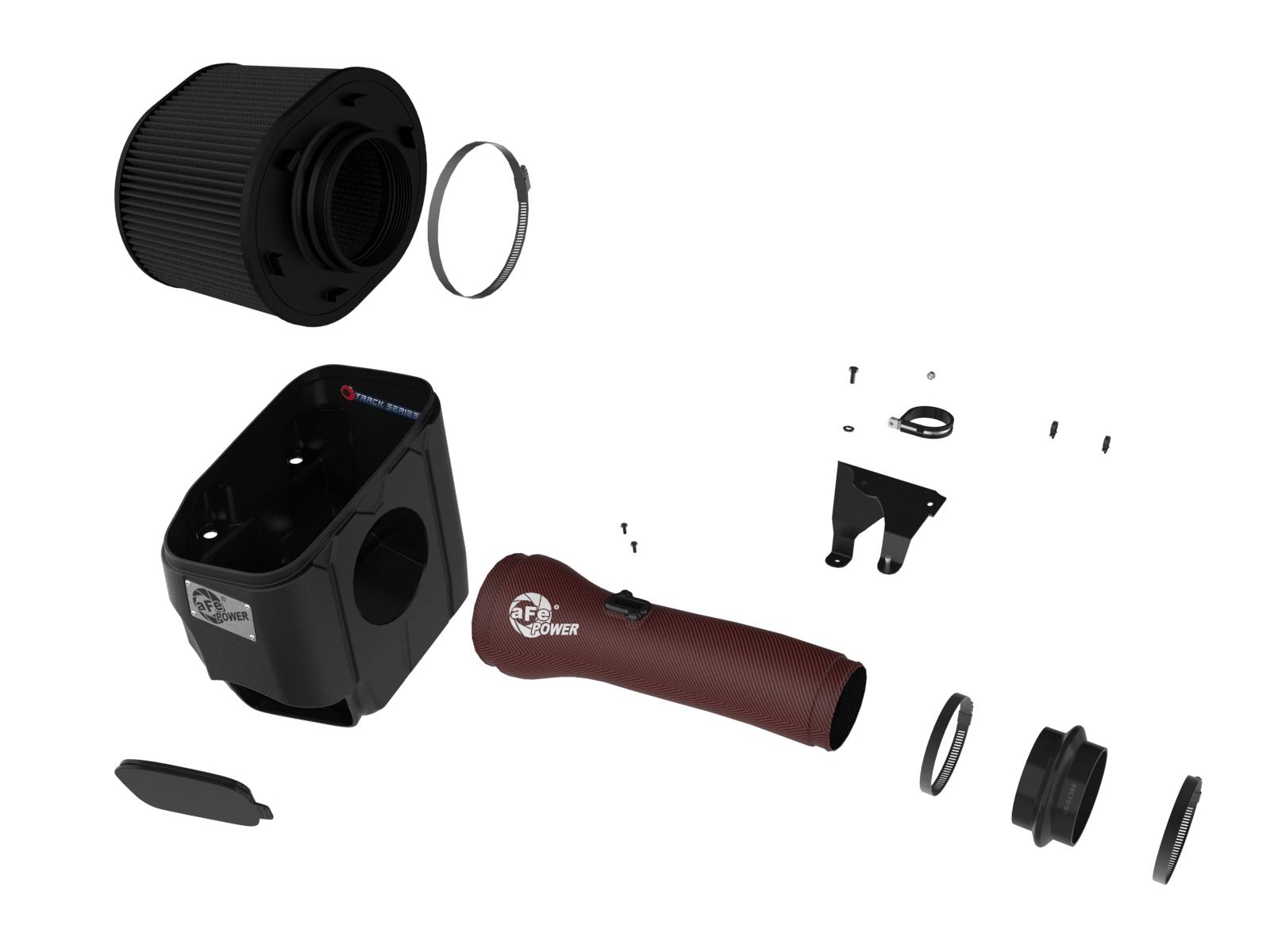 AFE Track Series Red Kevlar/Carbon Fiber Intake System w Pro 5R Filter Black (2025-2026 1500 RHO) - 57-10032KR