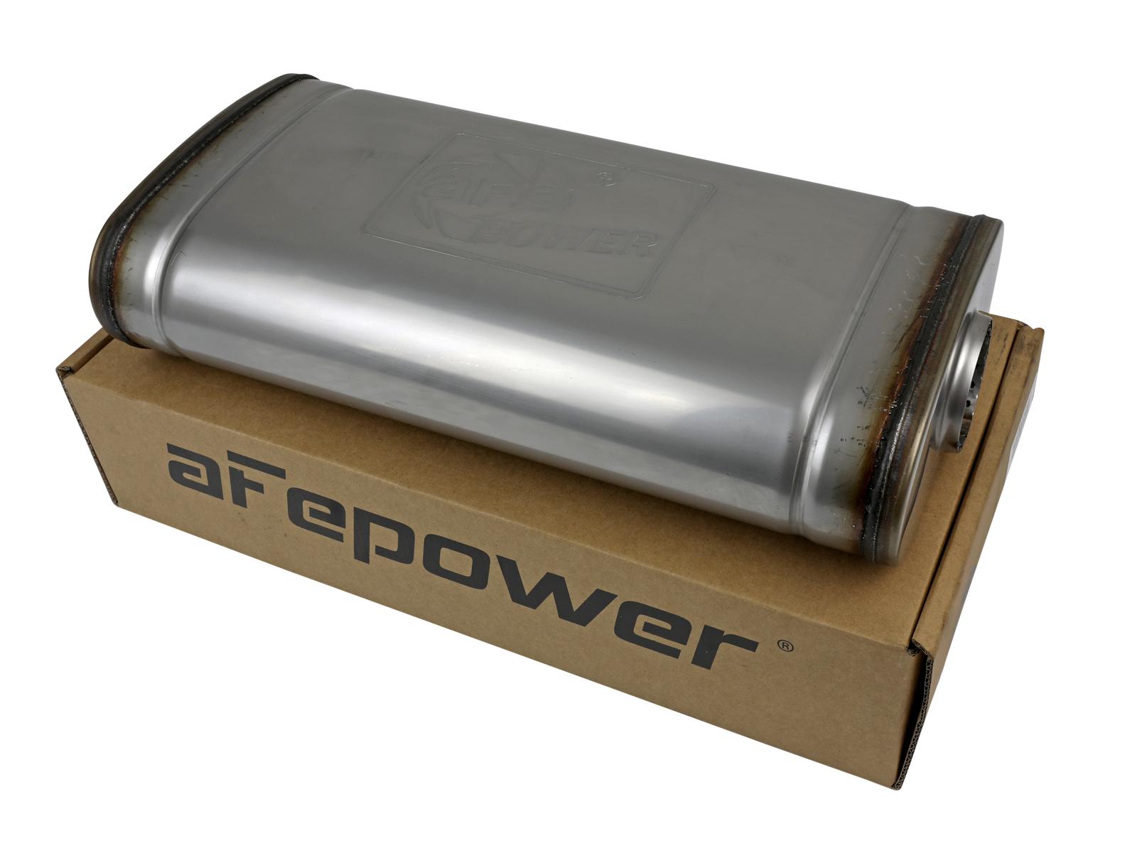 AFE MACH Force-Xp 304 Stainless Steel Muffler (2-1/2 IN ID Center/Offset x 9 IN W x 4 IN H x 18 IN L - Oval Body) - 49M30019