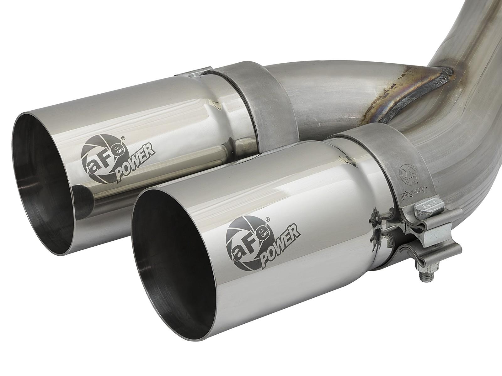 AFE Large Bore-HD DPF-Back Exhaust System w/ Polished Tip (2019-2021 2500, 3500) - 49-42082-P