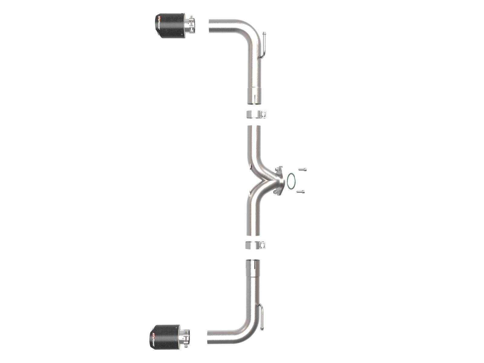 AFE Takeda 2-1/2 IN 304 Stainless Steel Axle-Back Exhaust System w/ Carbon Fiber Tip (Mazda 3 14-18 L4-2.0/2.5L) - 49-37014-C