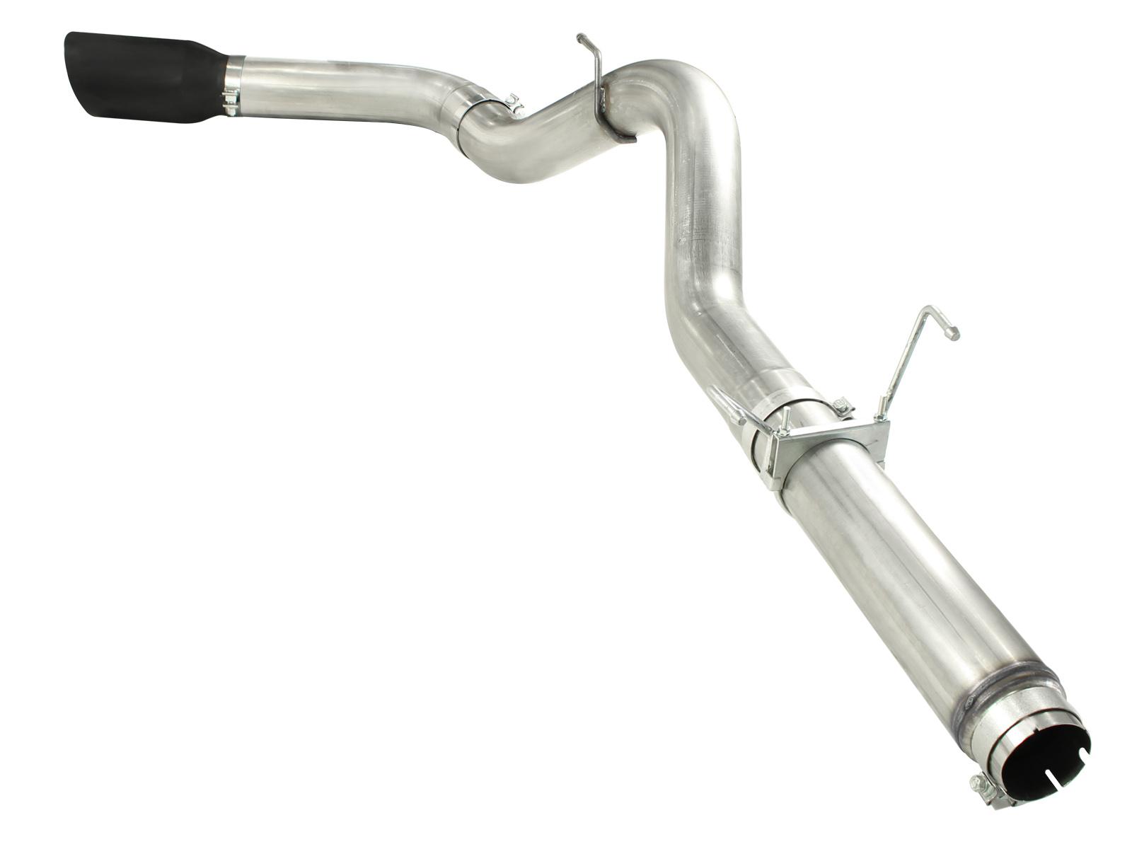 AFE ATLAS 5 IN Aluminized Steel DPF-Back Exhaust System w/Black Tip (2007-2012 2500, 3500, Ram 2500, Ram 3500) - 49-02016-B