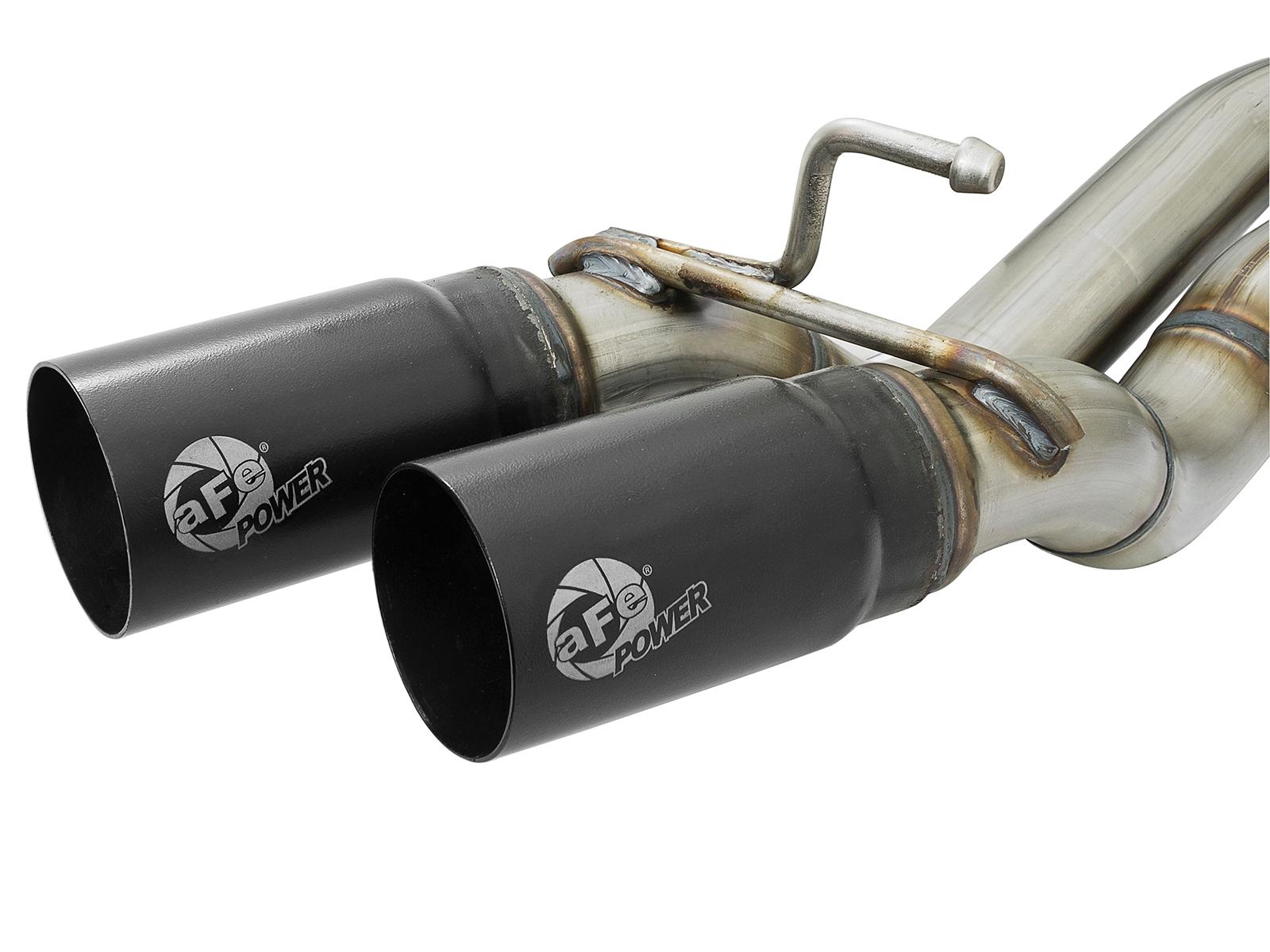 AFE Rebel Series 3 IN Cat-Back Exhaust System w/ Dual Mid-Side Exit Black Tips (2016-2021 Tacoma) - 49-46032-B