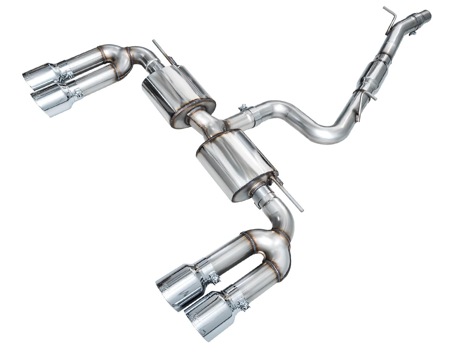 AWE Touring Edition Exhaust for Audi 8Y S3 - Chrome Silver Tips - 3015-42897
