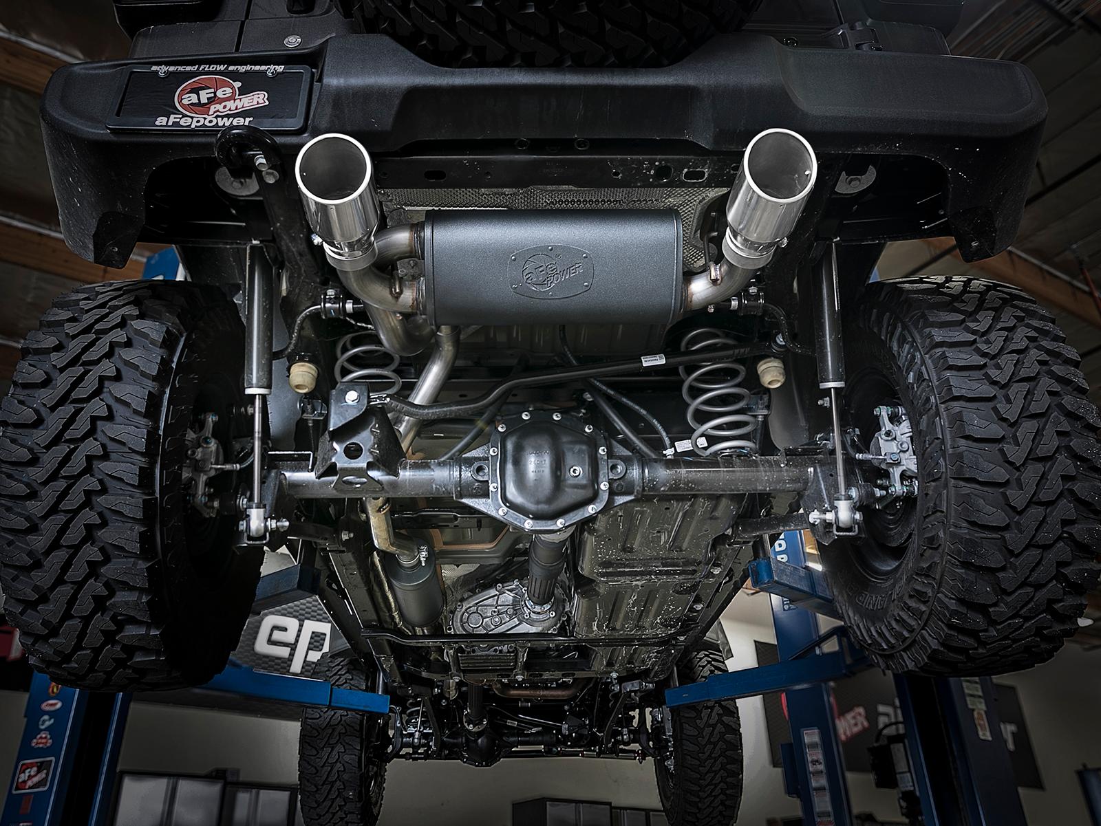 AFE Rebel Series Cat-Back Exhaust w/ Dual Polished Tip (2018-2021 Wrangler, Wrangler) - 49-38066-P