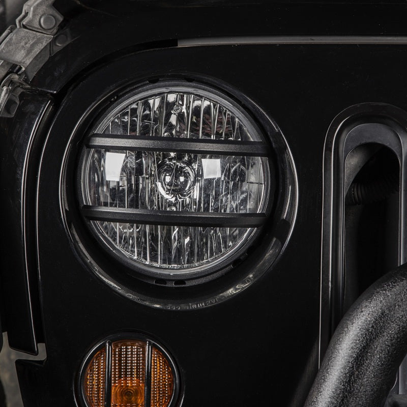 Rugged Ridge Elite Euro Guard Kit Pivotal Headlight Black; 07-18 Wrangler Jk/Jku - 11230.13