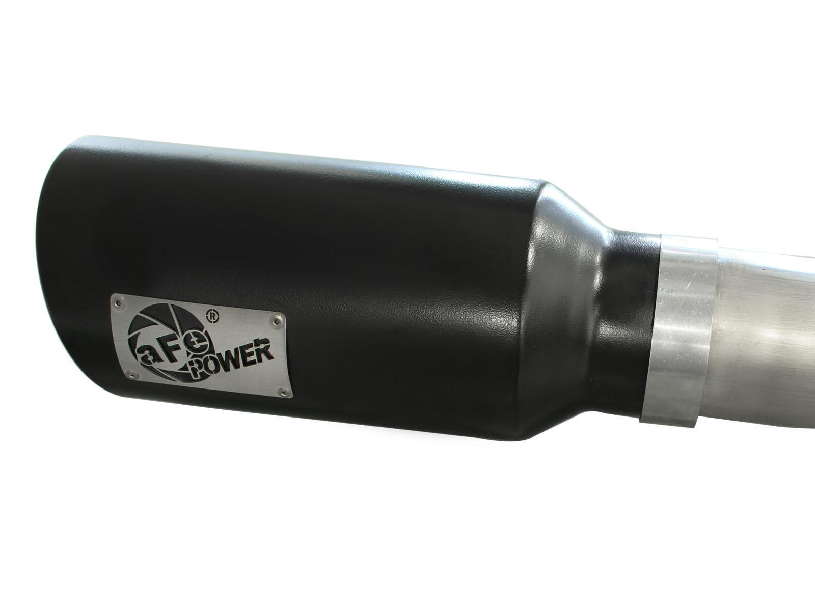 AFE Large Bore-HD 3 IN 409 Stainless Steel DPF-Back Exhaust System w/Black Tip (2014-2019 1500, 1500 Classic) - 49-42044-B