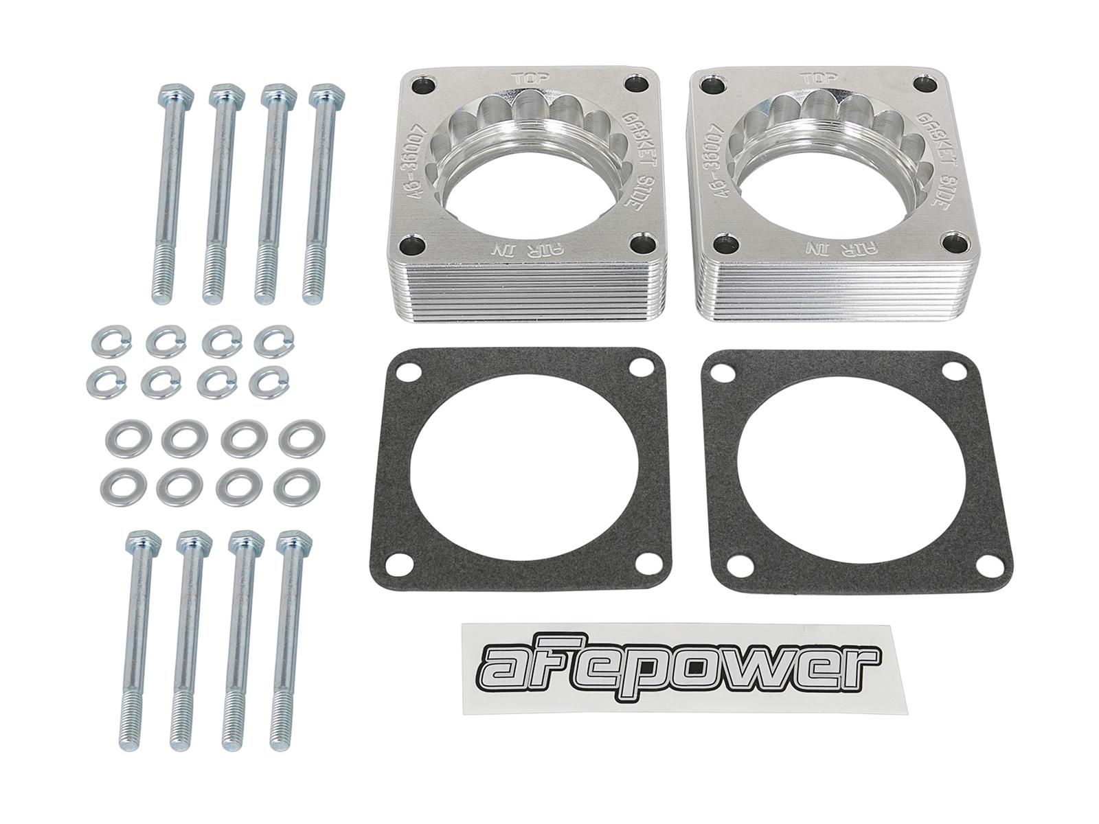 AFE Silver Bullet Throttle Body Spacer Kit (Pair) (2008-2020 370Z, 370Z, Q50, Q60, G37) - 46-36007