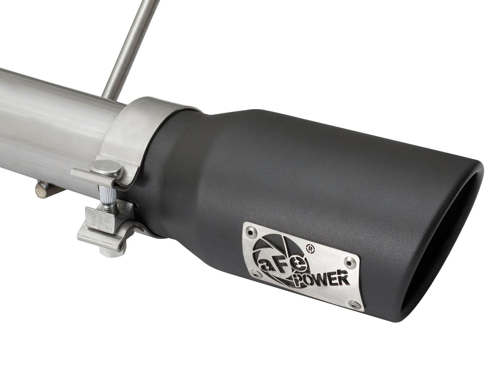 AFE Rebel Series 2-1/2 IN 409 Stainless Steel Cat-Back Exhaust System w/Black Tip - 49-48056-B