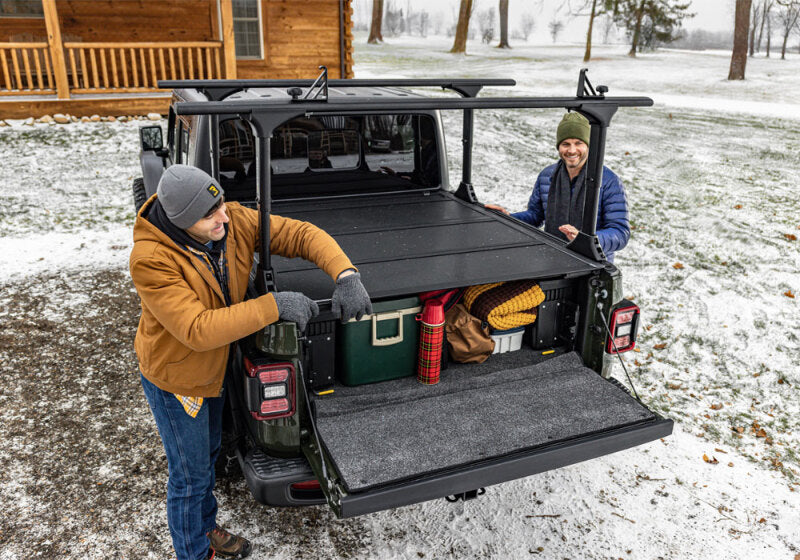 BAK Industries BAKFlip MX4 TS Hard Folding Truck Bed Cover - 2016-2023 Toyota Tacoma 6' 2" Bed with Deck Rail System - 449427TS
