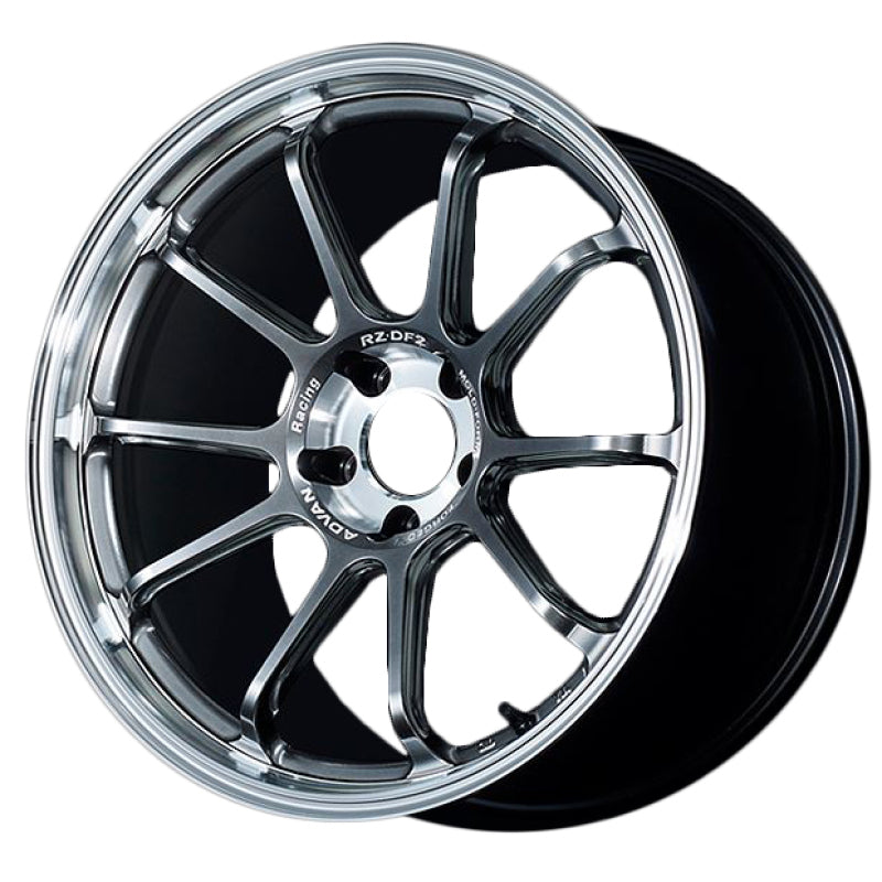 ADVAN RACING RZ-DF2 19X9.5 +44 5-120 DIAMOND CUT & HYPER PLATINUM BLACK - YAF9J44WDHPB
