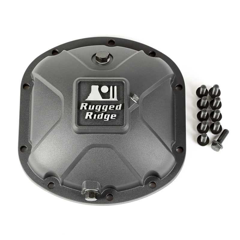 Rugged Ridge Boulder Aluminum Differential Cover Black For Dana 30 - 16595.13