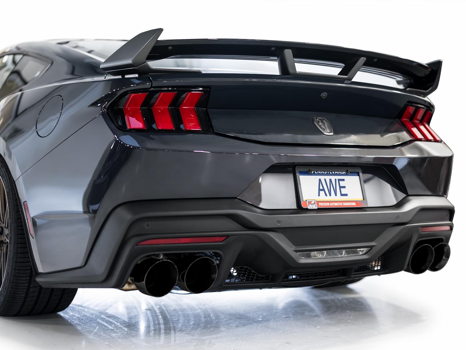 AWE SwitchPath Catback Exhaust - Quad Diamond Black Tips (2024-2026 Mustang Dark Horse) - 3025-43375