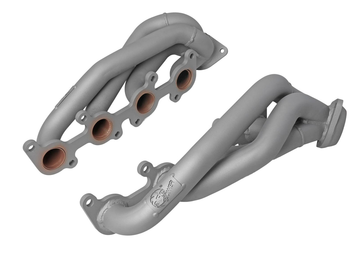 AFE Twisted Steel 1-5/8 IN to 2-1/2 IN 304 Stainless Headers w/ Titanium Coat Finish (Ford F-150 15-24 V8-5.0L) - 48-33025-1T