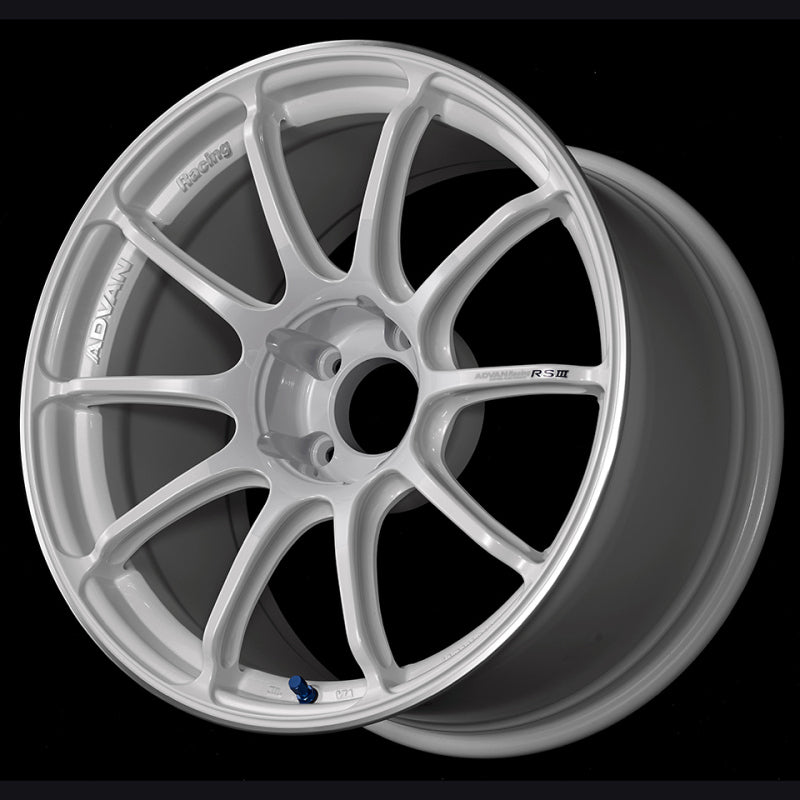 ADVAN RACING RSIII 18X9.5 +45 5-100 RACING WHITE METALLIC & RING - YA38J45DWMR