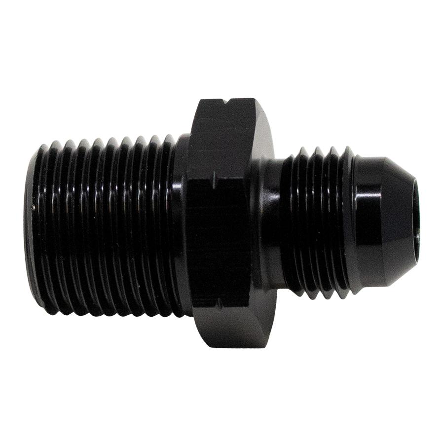 DeatschWerks 6AN Male Flare to 3/8 Inch Male NPT Adapter, Anodized Matte Black - 6-02-0902-B