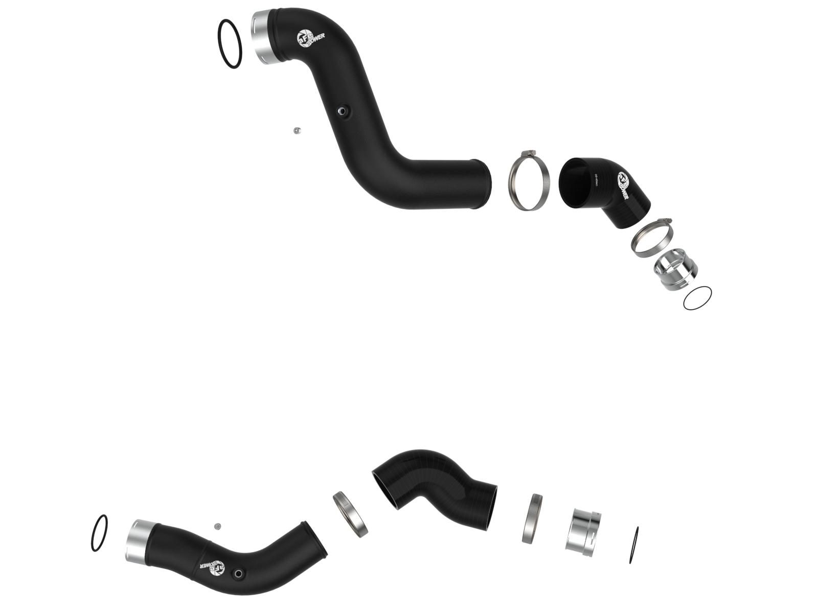AFE BladeRunner 2-1/2 IN & 3 IN Aluminum Hot and Cold Charge Pipe Kit Black (2023-2025 Colorado , Canyon) - 46-20744-B