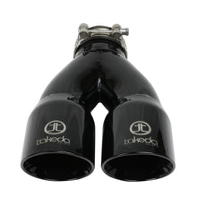 AFE Takeda 304 Stainless Steel Clamp-on Exhaust Tip Black (2-1/2 IN Inlet x 3 IN Dual Outlet x 9-1/2 IN L) - 49T25364-B10