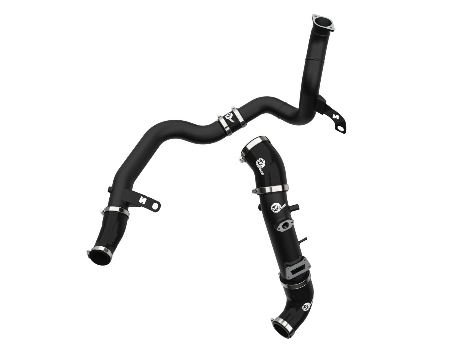AFE BladeRunner Aluminum Hot and Cold Charge Pipe Kit Black (2019-2022 Veloster N) - 46-20764-B