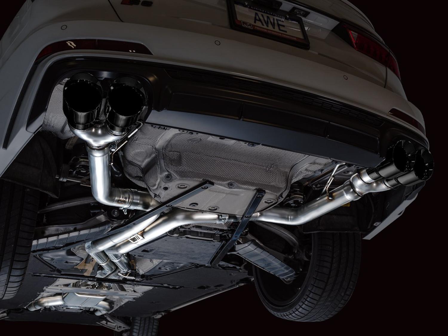 AWE Track Edition for Audi C8 S6/S7 - Diamond Black Tips - 3020-43109