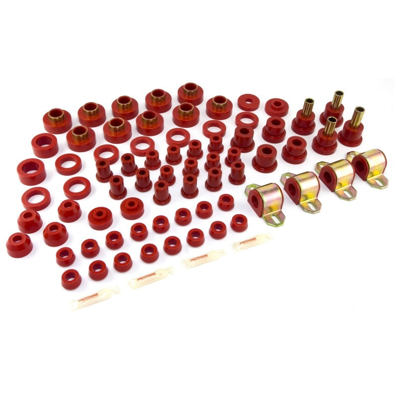 Rugged Ridge This Red Polyurethane Bushing Kit From Prothane Fits 80-86 Jeep Cj Models. - 18350.03