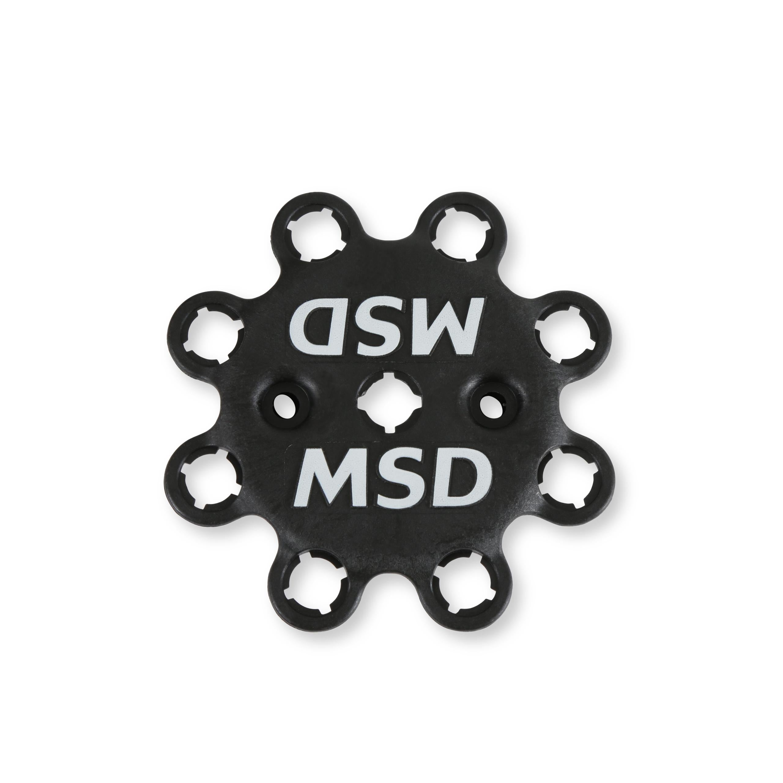 Black, V8 Distributor Cap with HEI Terminals and Spark Plug Wire Retainer.  - 84333