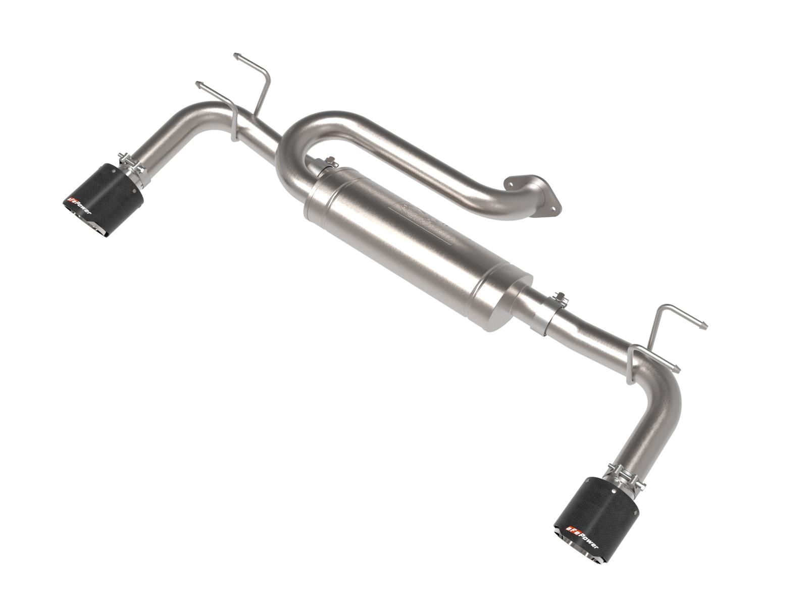 AFE Takeda 2-1/2 IN 304 Stainless Steel Axle-Back Exhaust w/ Carbon Fiber Tip (2023-2025 CX-50) - 49-37036-C