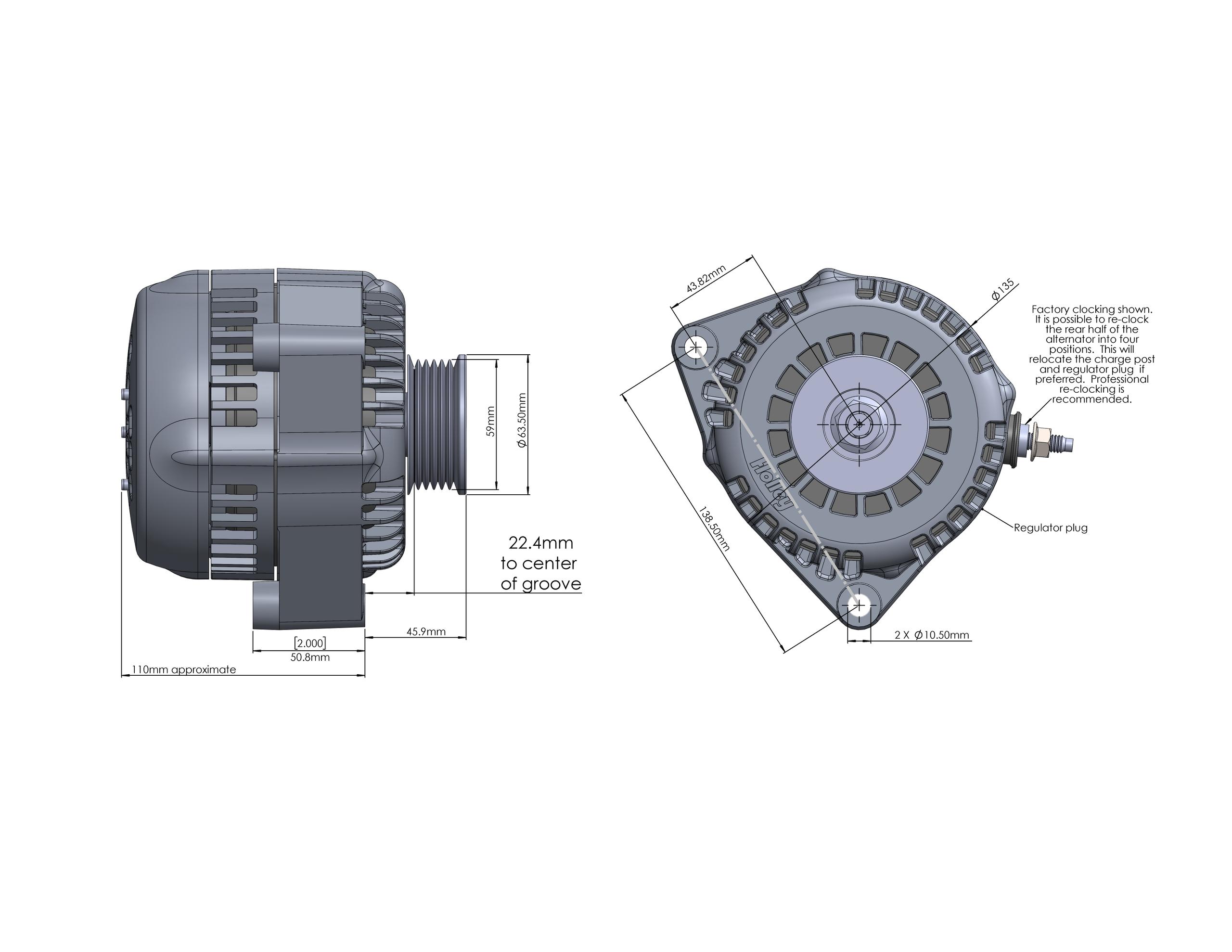 Holley Premium Alternator.  - 197-303
