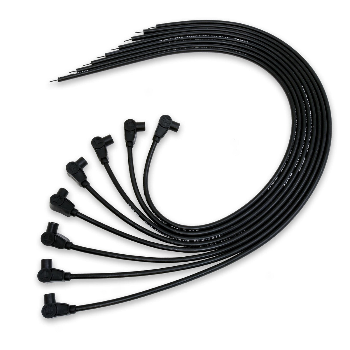 TAYLOR CABLE 8mm Spiro Pro LS Universal 90 Degree Black Spark Plug Wires - 73061