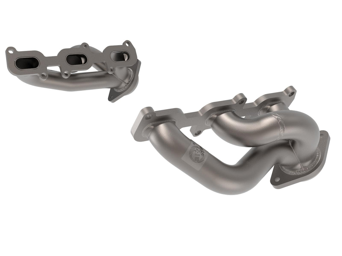 AFE Twisted Steel 409 Stainless Steel Short Tube Header w/ Titanium Coating (Ford Mustang 11-17 V6-3.7L) - 48-43031-T