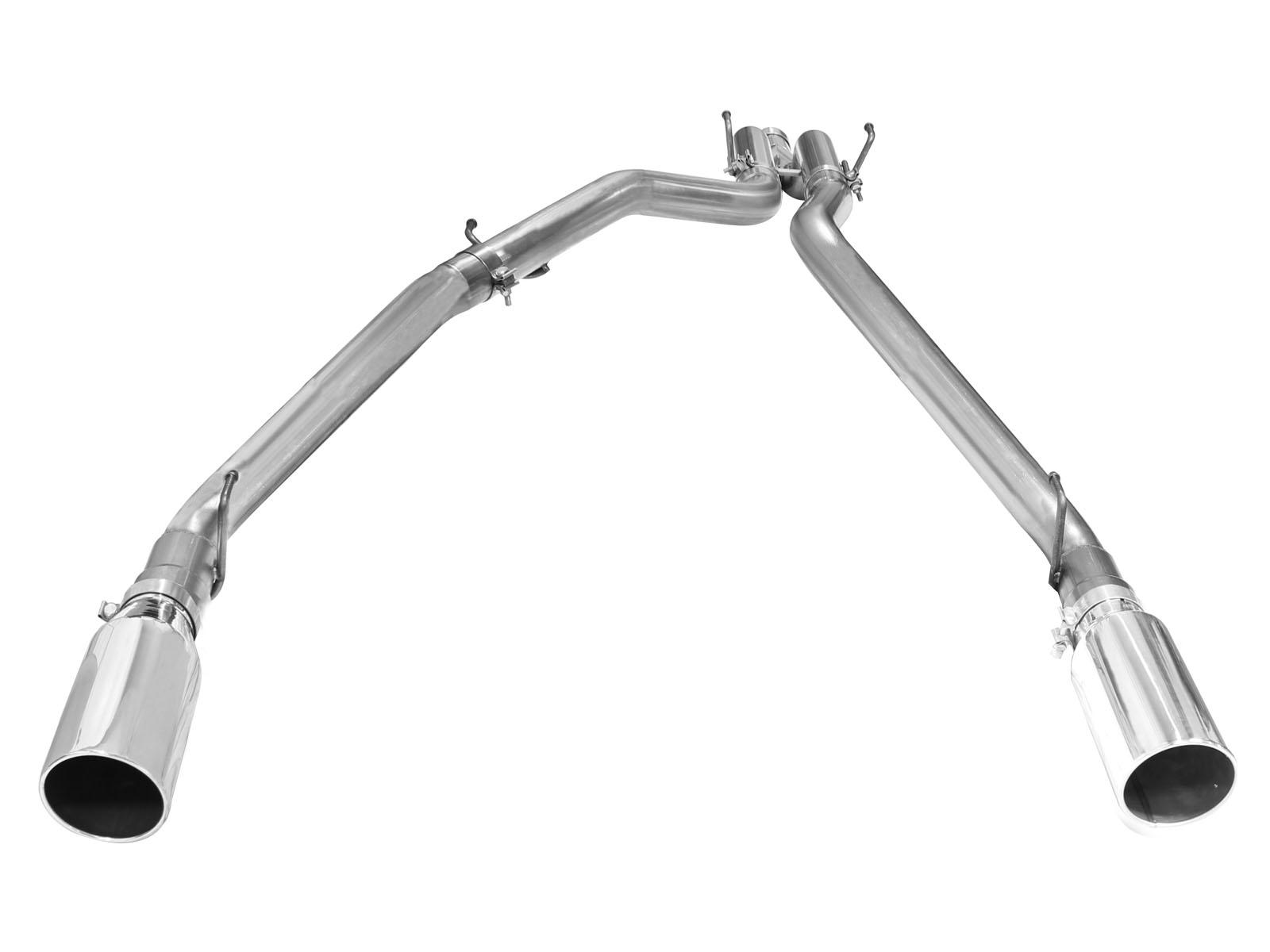 AFE Large Bore-HD 3 IN 409 Stainless Steel DPF-Back Exhaust System w/Polished Tip (2014-2019 1500, 1500 Classic) - 49-42045-P