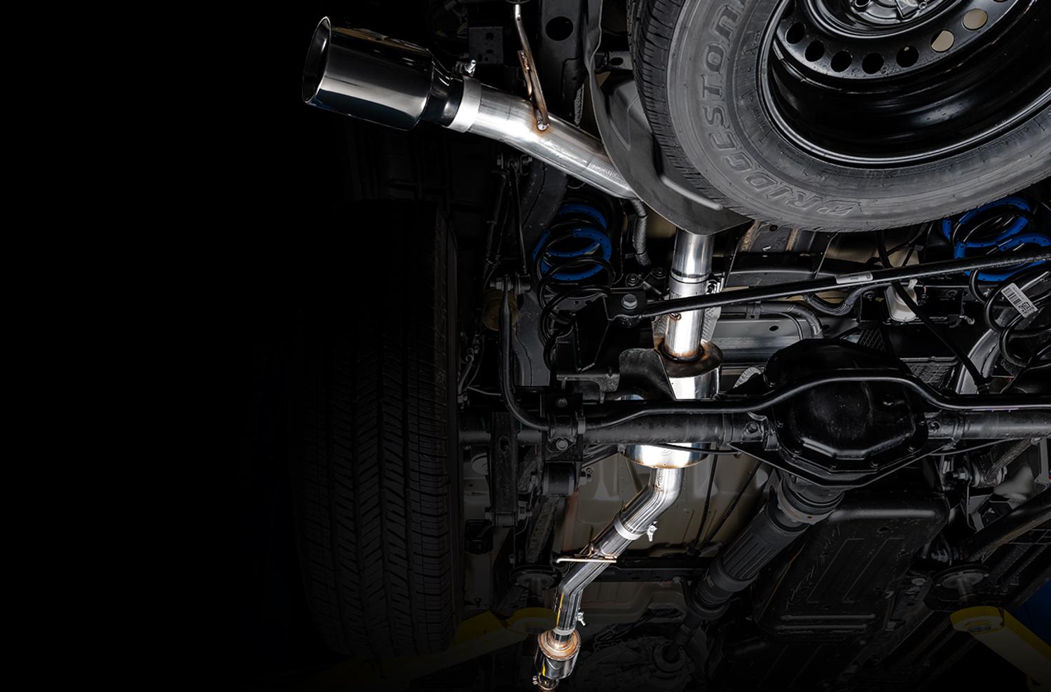 AWE Tread Edition Catback Single-Side Exhaust for Jeep JT 3.6L - Diamond Black Tip (2020-2021 Jeep Gladiator) - 3015-23103