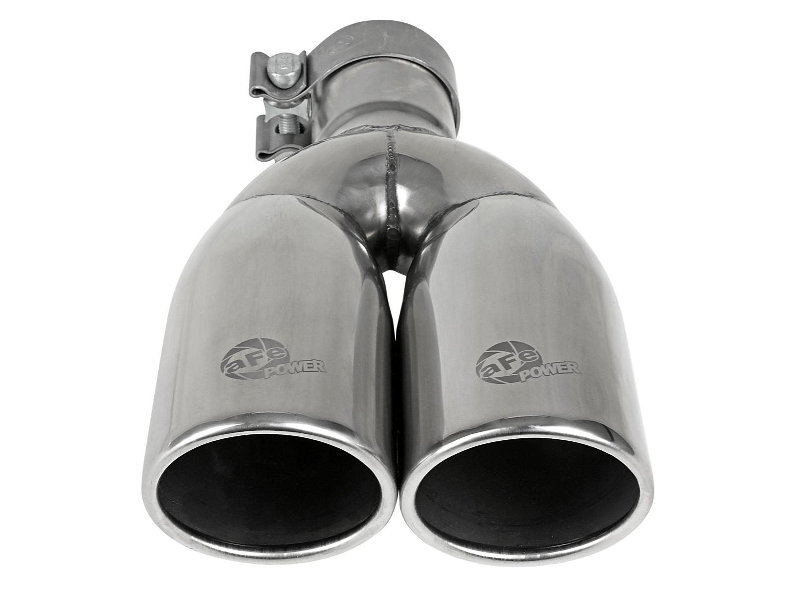 AFE MACH Force-Xp 304 Stainless Steel Clamp-on Exhaust Tip Polished (2-1/2 IN Inlet x 3-1/2 IN Outlet X 12 IN L) - 49T25374-P12