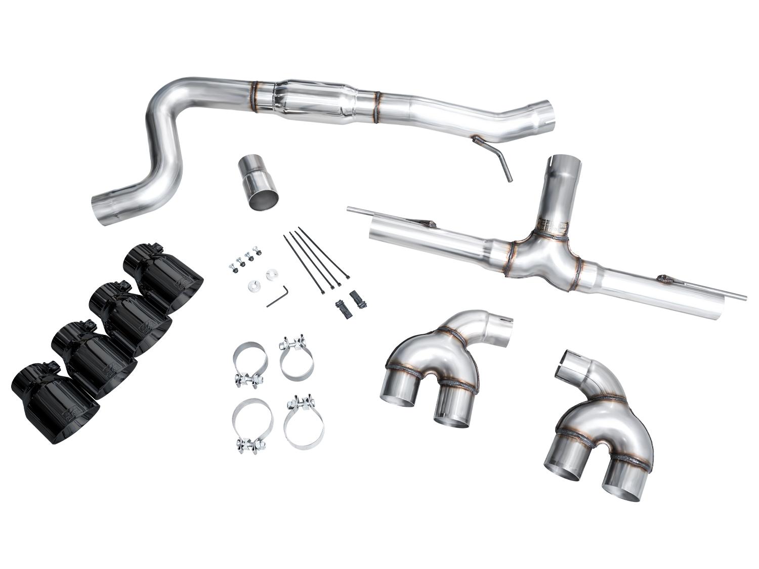 AWE Track Edition Exhaust for Volkswagen MK8 Golf R - Diamond Black Tips - 3020-43658