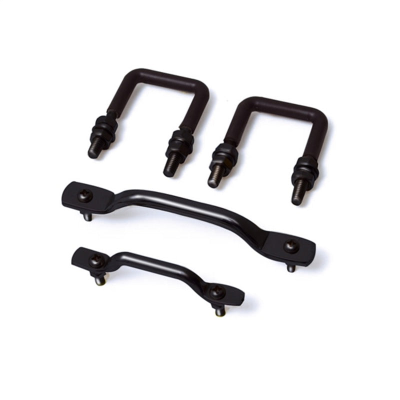 Rugged Ridge Windshield Tie Down Kit Black; 55-95 Jeep Cj/Wrangler Yj - 11211.01