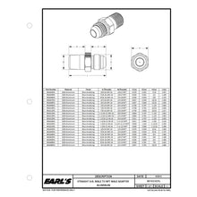 Earls Straight Aluminum An To Npt Adapter - Size: -6An Male To 1/2 In. Npt Male - Anodized Blue - Bagged Packaging - 981668ERL