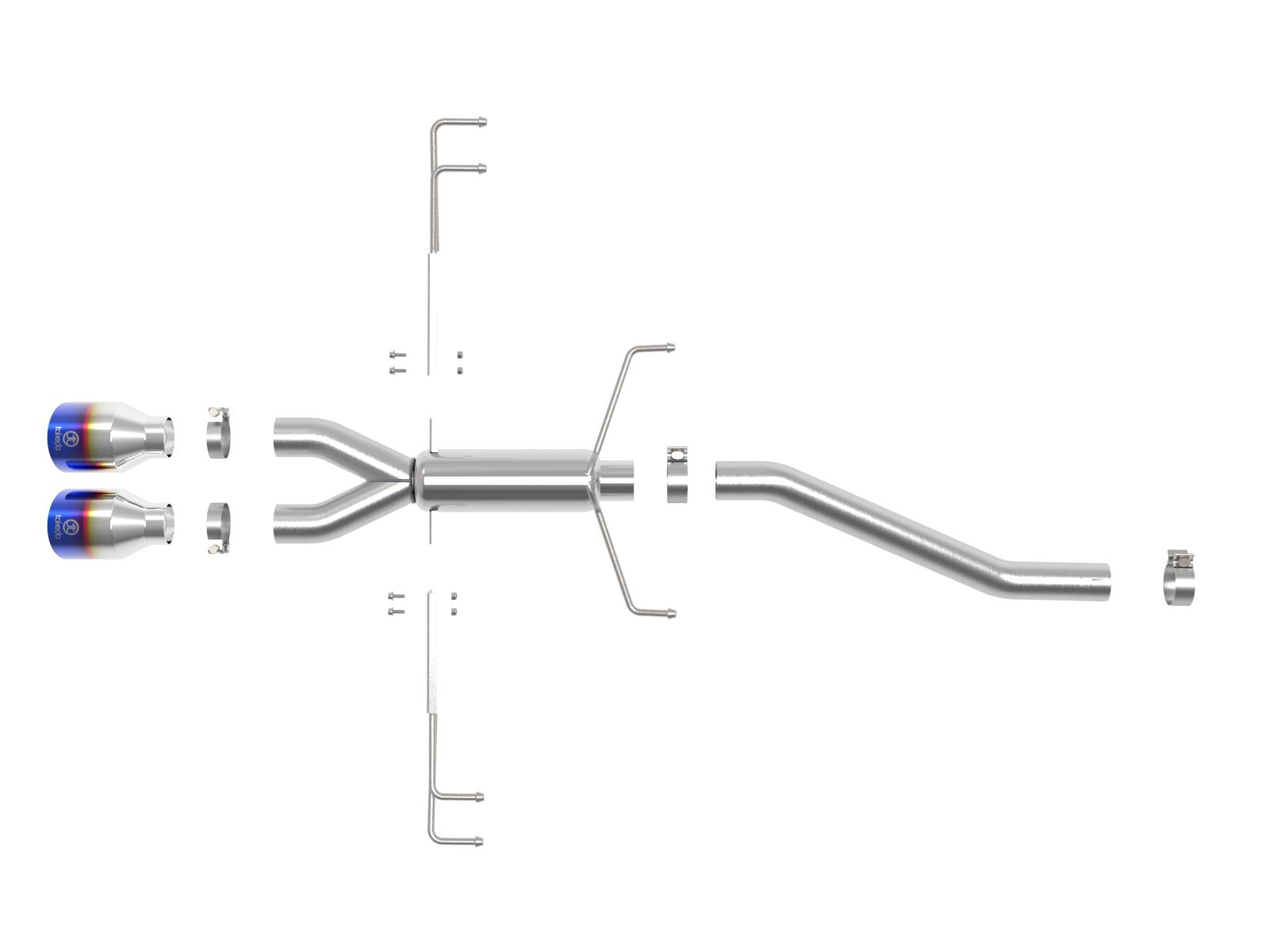 AFE Axle-Back Exhaust System (2017-2019 Honda Civic Type R L4-2.0L (t)) - 49-36626-L