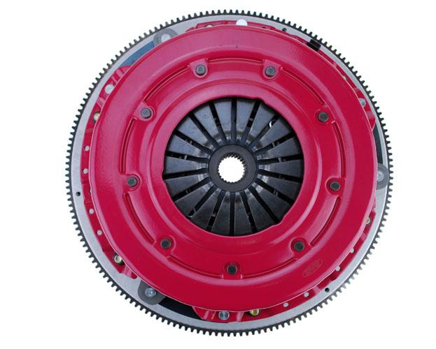 RAM Force 10.5 dual disc organic Chevrolet 86-up 454/502 ext balance 1 1/8-10 spline 168 tooth. (Chevy BB 1 1/8-10 spline 1 pc rear main 168 tooth ext. balance) - 80-2165