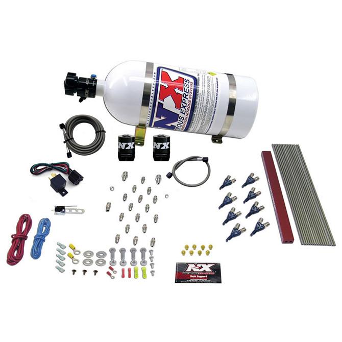 Nitrous Express 8 Cylinder Lt1, Ls1 Pro Piranha Nozzle Gas With 10Lb Bottle (2014-2020 Corvette, Camaro) - 80010-10